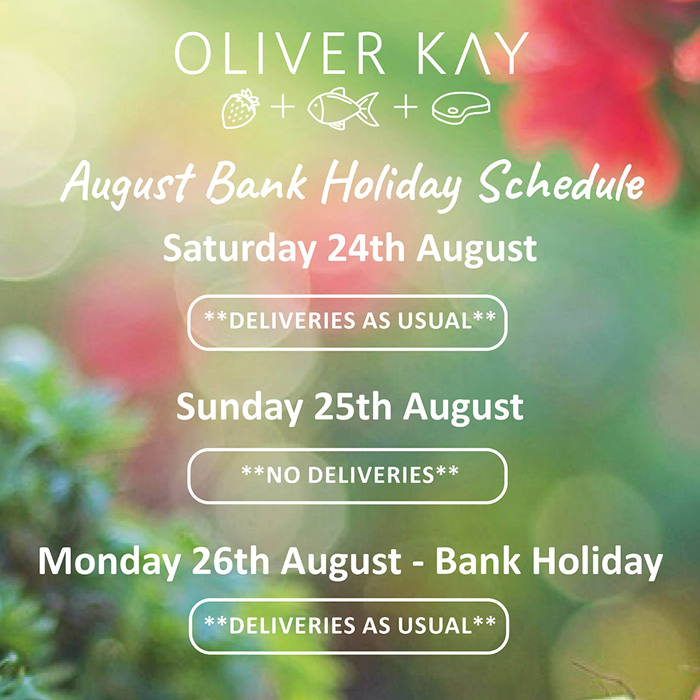 August bank holiday delivery schedule